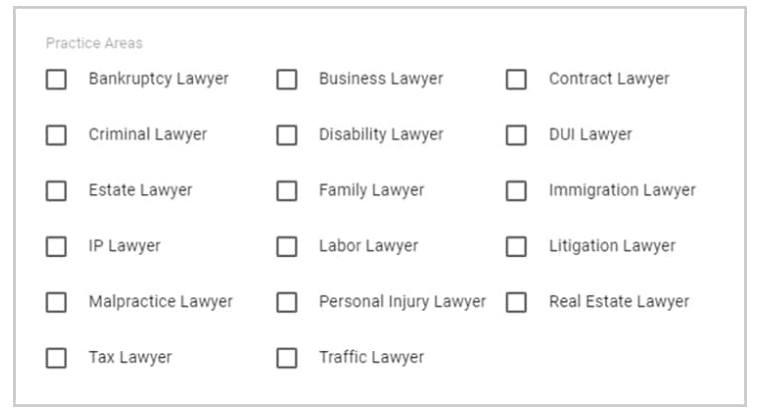 Lawyer Practice Area Selection 