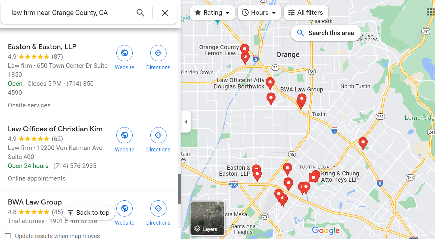 Google Maps Law Firm